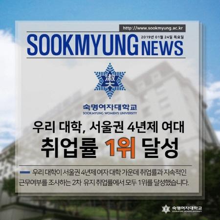 SM뉴스 「서울권 4년제 여대 취업률 1위 달성」