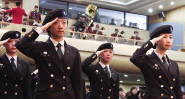 The first Korean female ROTC program begins at Sookmyung Women